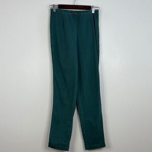 Oska Pants Womens 6 8 Green Cotton Lyocell Stretch Twill Pull On Taper Lagenlook